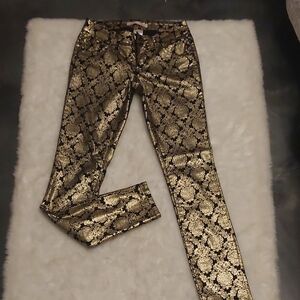 No Boundaries Gold and Black Skinny Pants